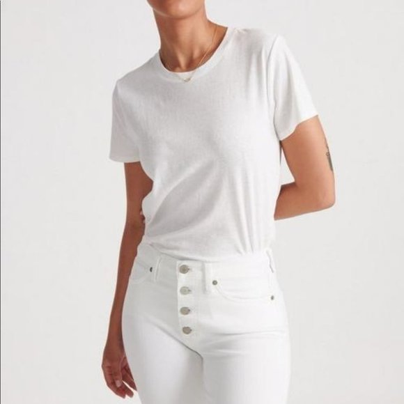 Lucky Brand Tops - Lucky Brand Distressed Essential Crew Neck T-Shirt